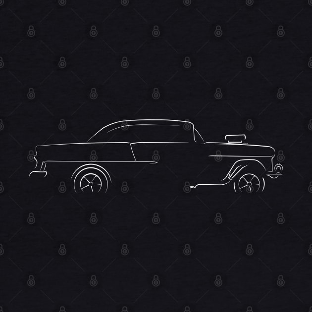 1955 Chevy Gasser - profile stencil, white by mal_photography